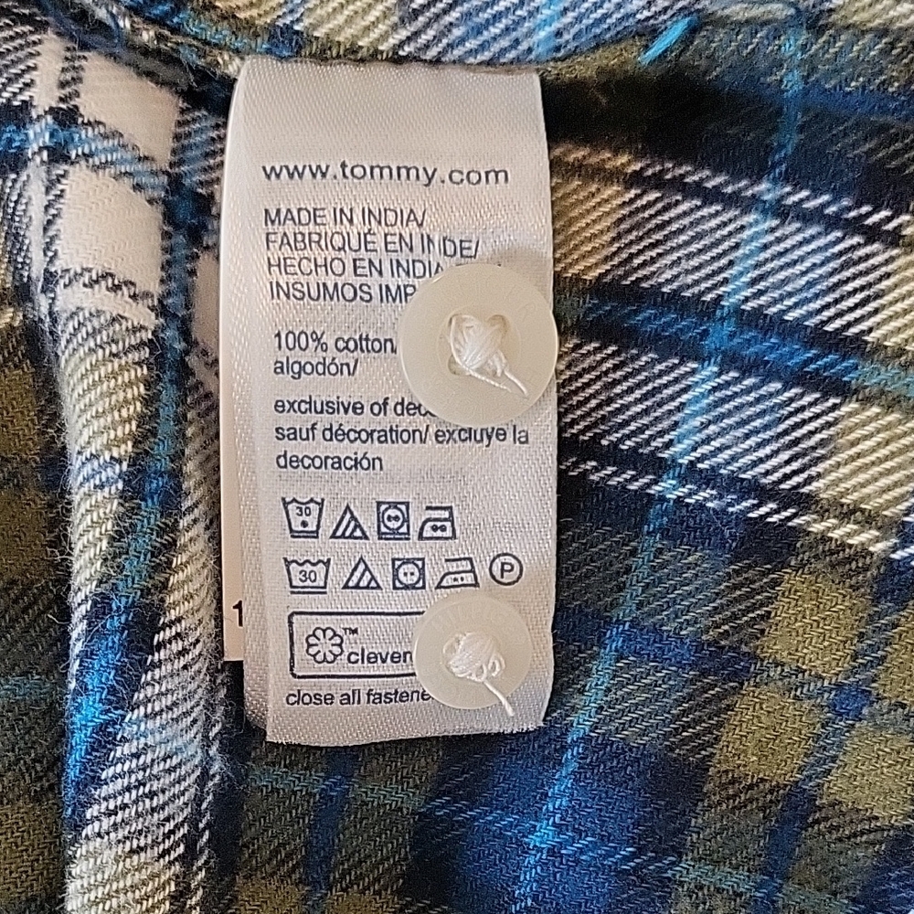 Tommy Hilfiger Blue and White Casual Button Down Shirt - Picture 3 of 4